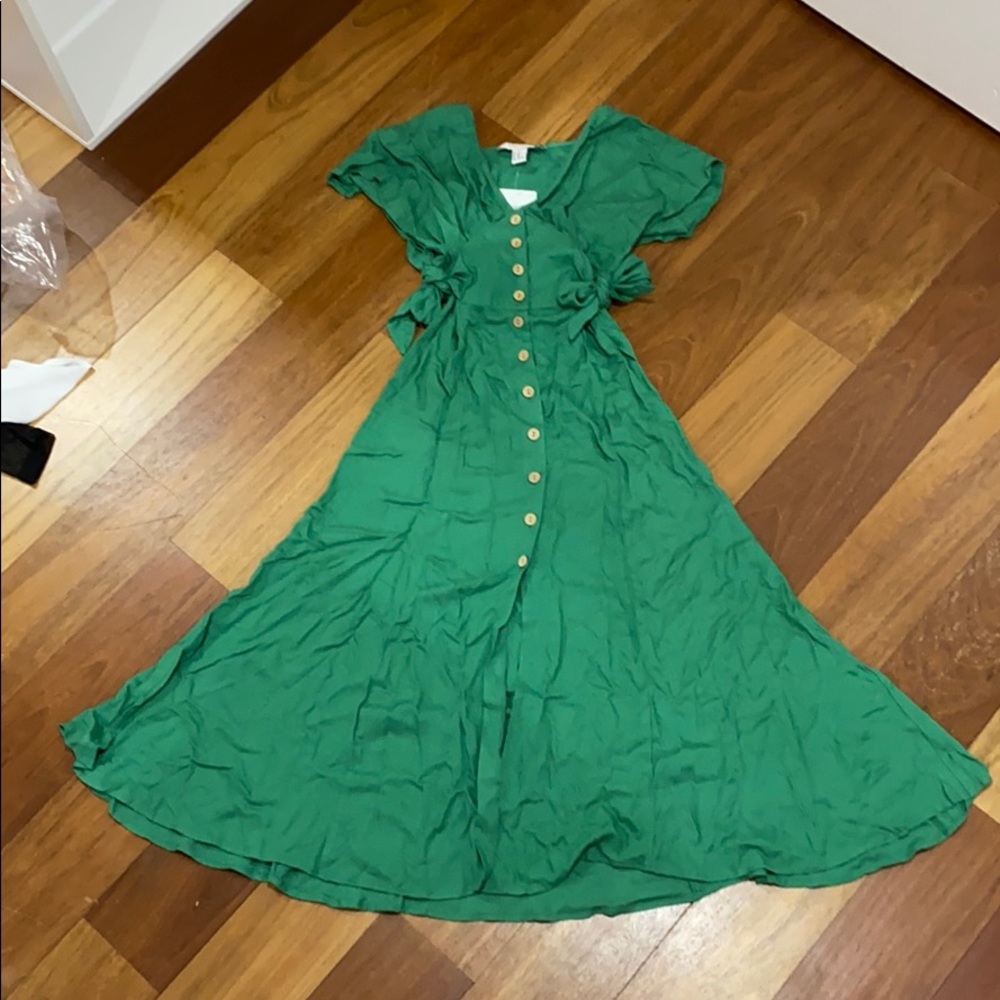 Woven green dress
